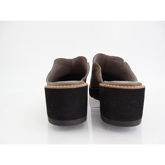 Eileen Fisher Loti Slip On Platform Mules Size 9 Nubuck Leather Beige Slip On - Picture 5 of 13